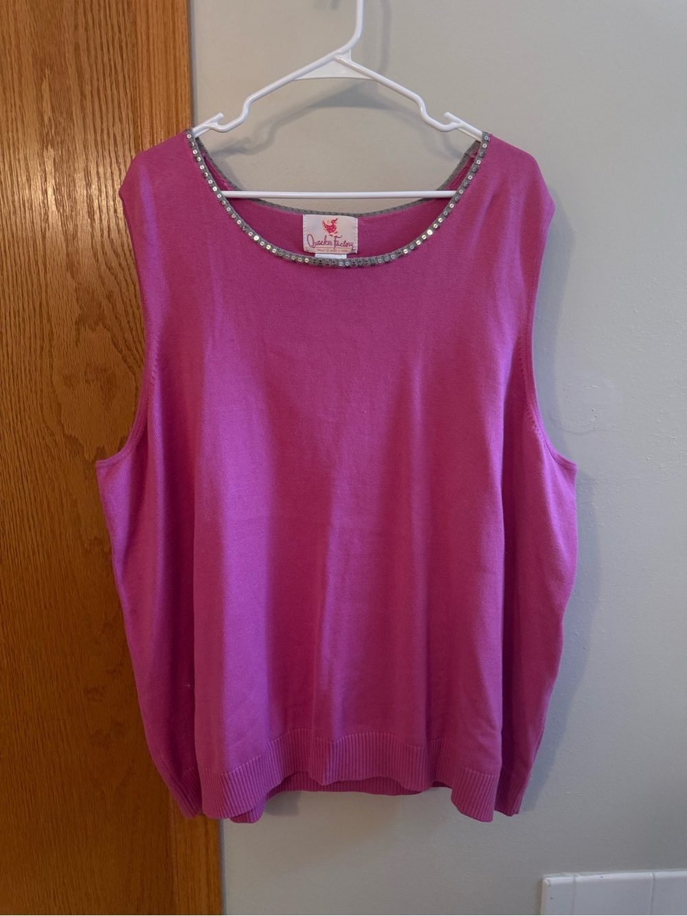 NWT Quacker Factory sequin trim knitted tank top (3x)